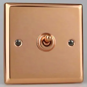 Varilight Urban Polished Copper 1-Gang 3-Way Intermediate 10 Amp Toggle Switch