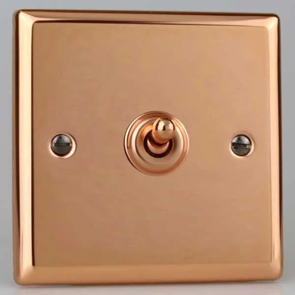 Varilight Urban Polished Copper 1-Gang 3-Way Intermediate 10 Amp Toggle Switch