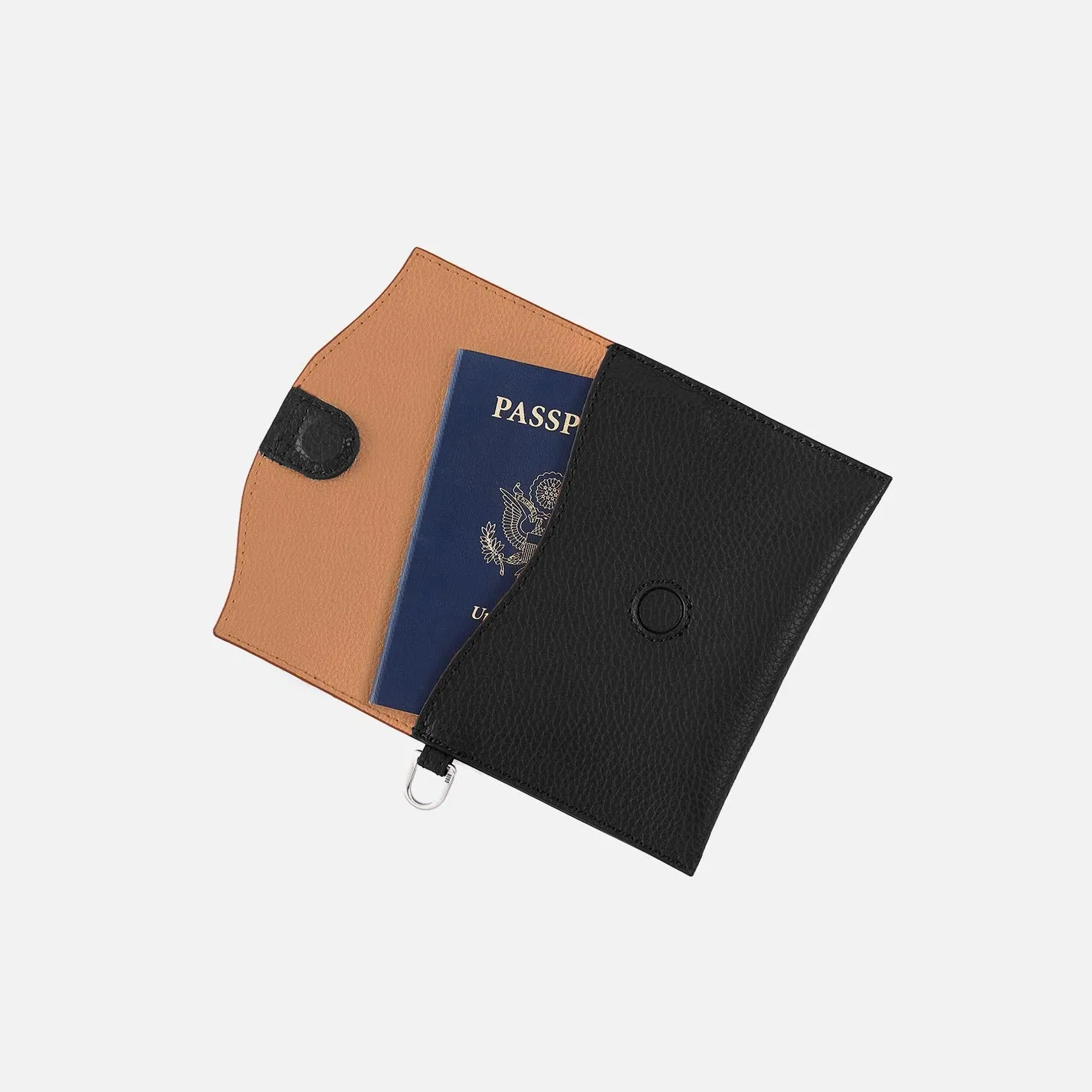 Vida Passport In Micro Pebbled Leather - Black