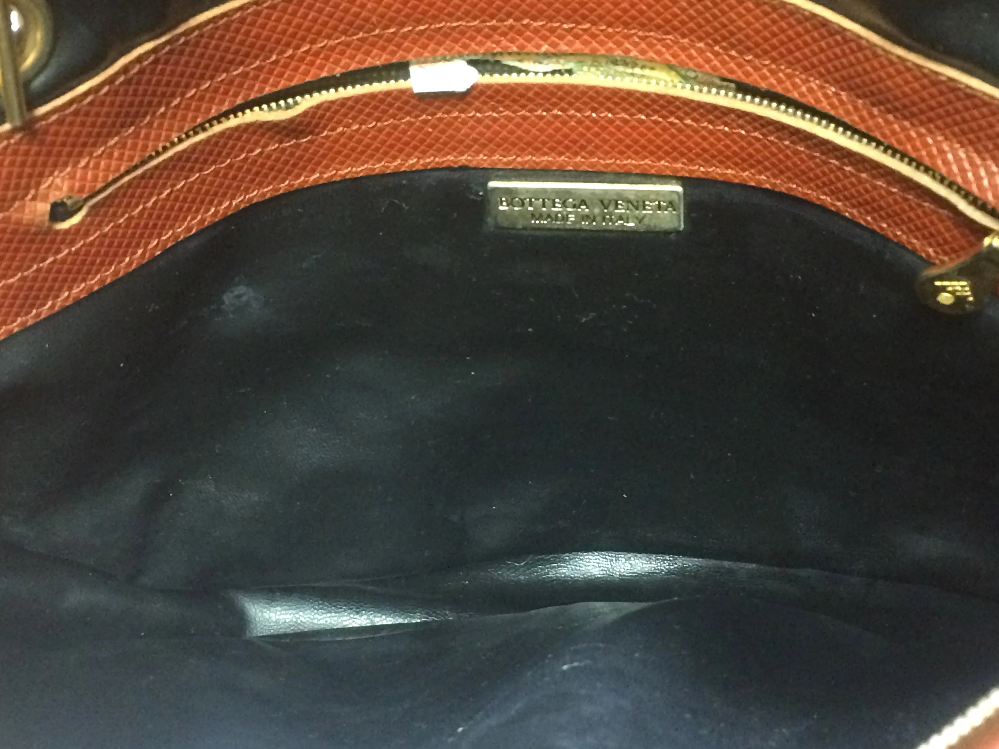 Vintage Bottega Veneta classic black shoulder bag with long brown leather intrecciato straps. Perfect purse for daily use.