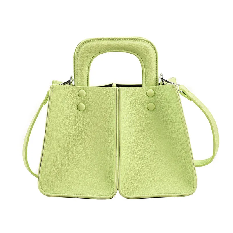 Vintage Lychee Pattern Small Handbags Women2023Summer Small Square Bag Fashion Special-Interest Shoulder Bag