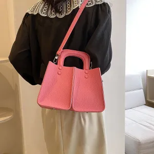 Vintage Lychee Pattern Small Handbags Women2023Summer Small Square Bag Fashion Special-Interest Shoulder Bag