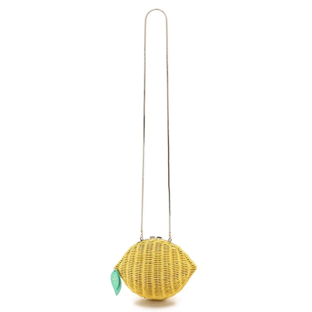 Vita Riva Wicker Lemon Clamshell Clutch