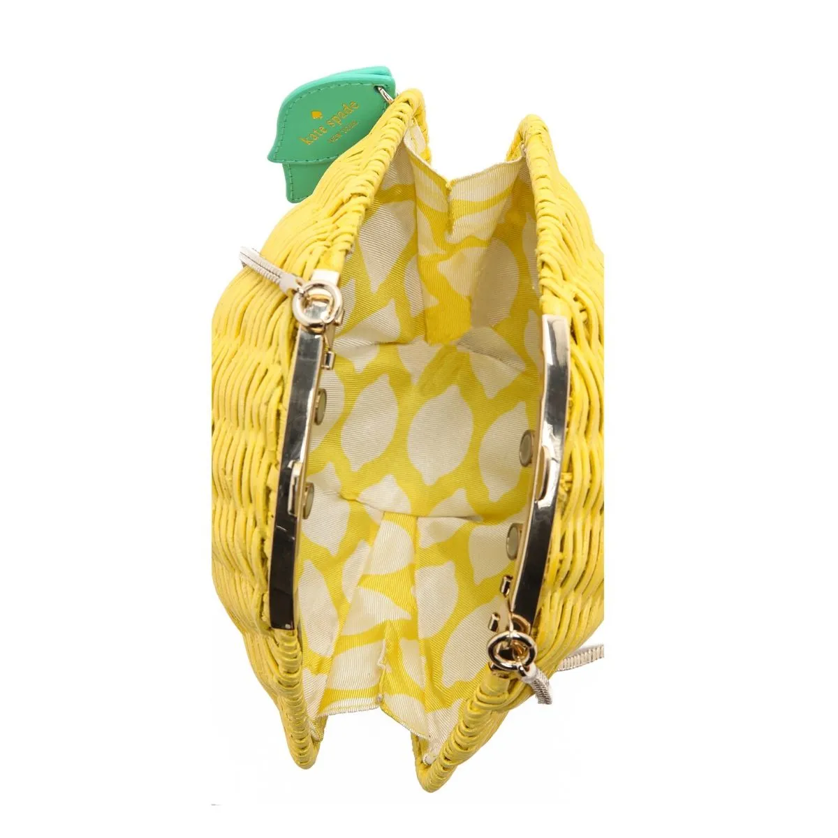 Vita Riva Wicker Lemon Clamshell Clutch