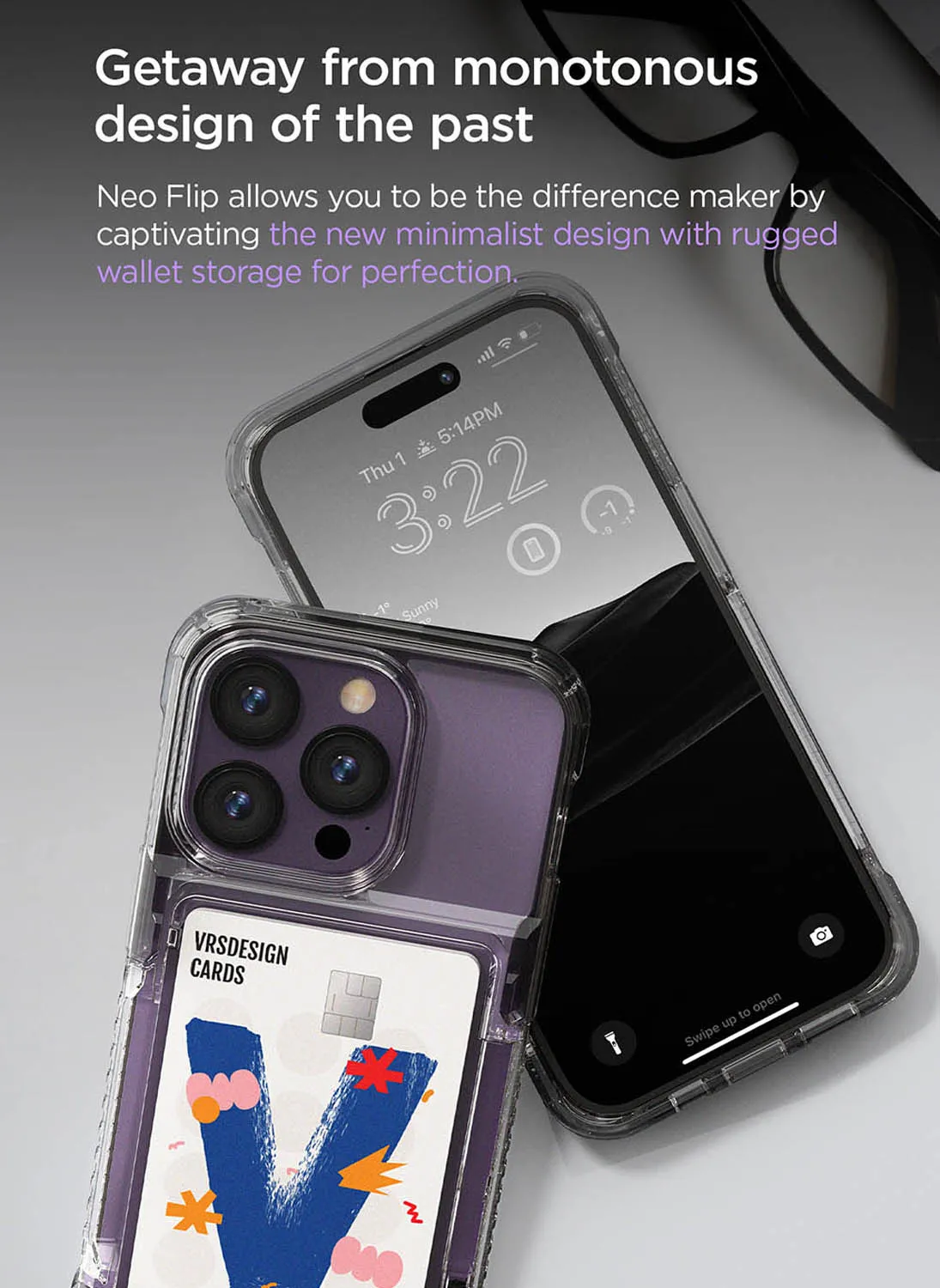 VRS Design iPhone 14 PRO Case Neo Flip