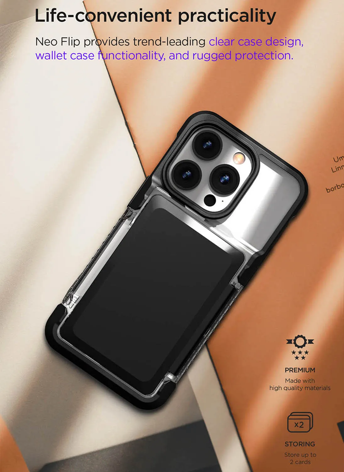 VRS Design iPhone 14 PRO Case Neo Flip