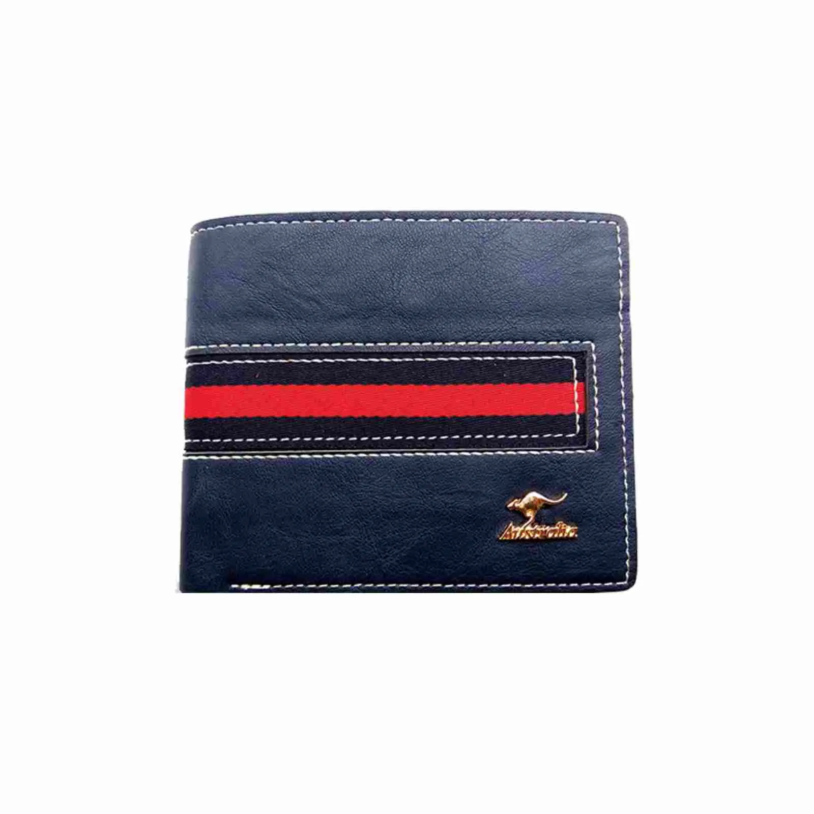 Wallet Folded Red Stripe & Kangaroo
