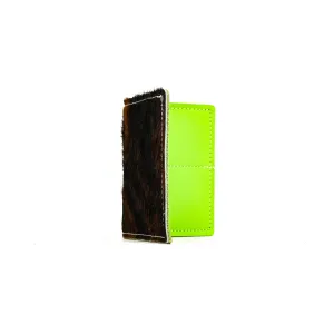 Waylon Wallet - Brindle w/ Lime Green Leather