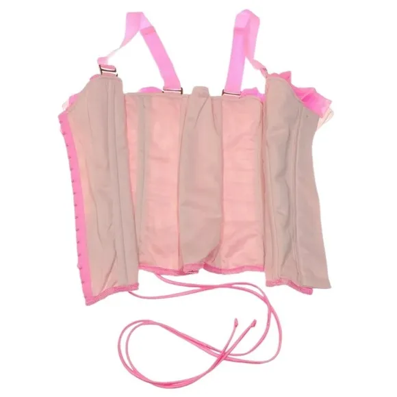 WE ARE HAH Seams Like Princess Corset M Rose Quartz Pink Lace Up Sexy- S &amp; M