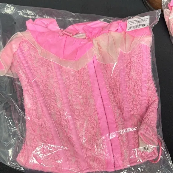 WE ARE HAH Seams Like Princess Corset M Rose Quartz Pink Lace Up Sexy- S &amp; M