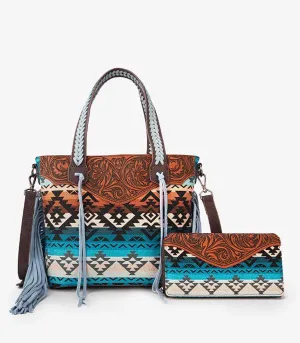 Western Tooled Montana West HANDBAG / WALLET SET