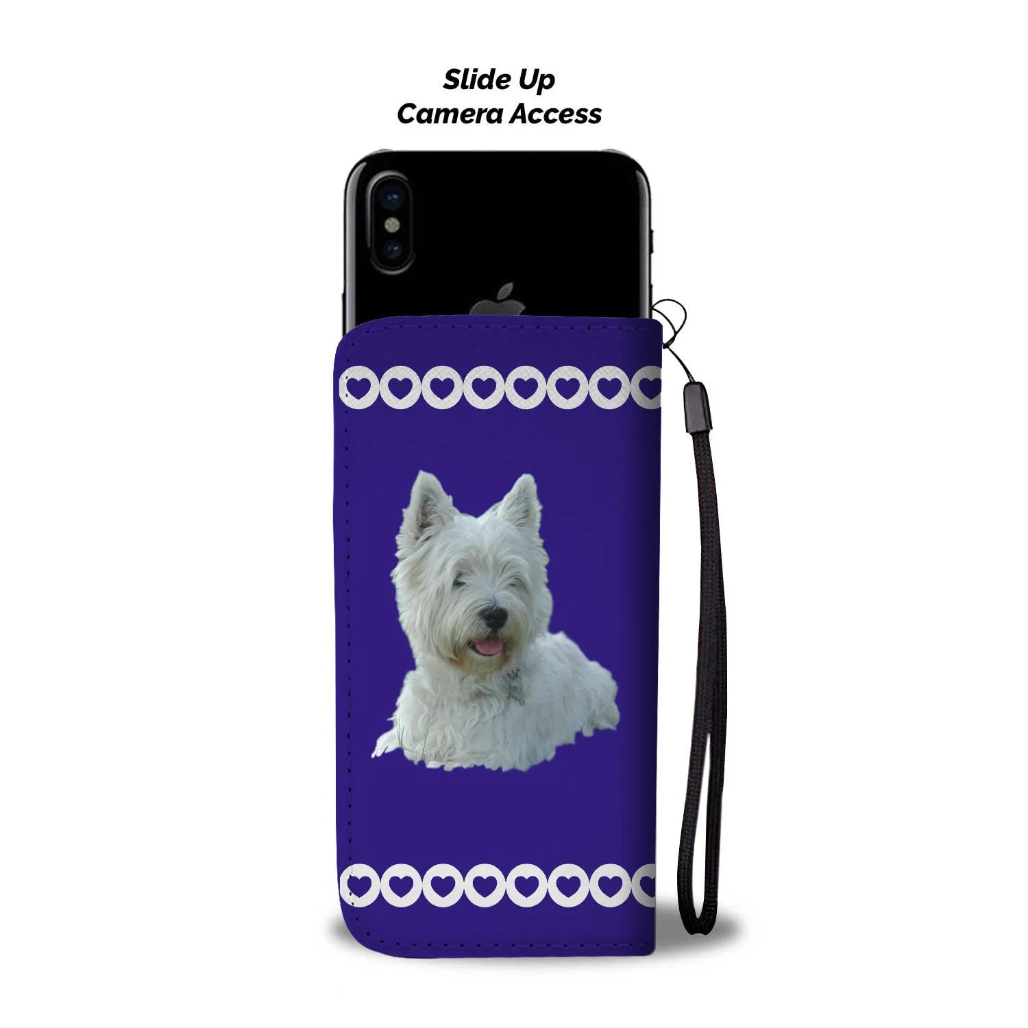 Westie Phone Case Wallet - Blue