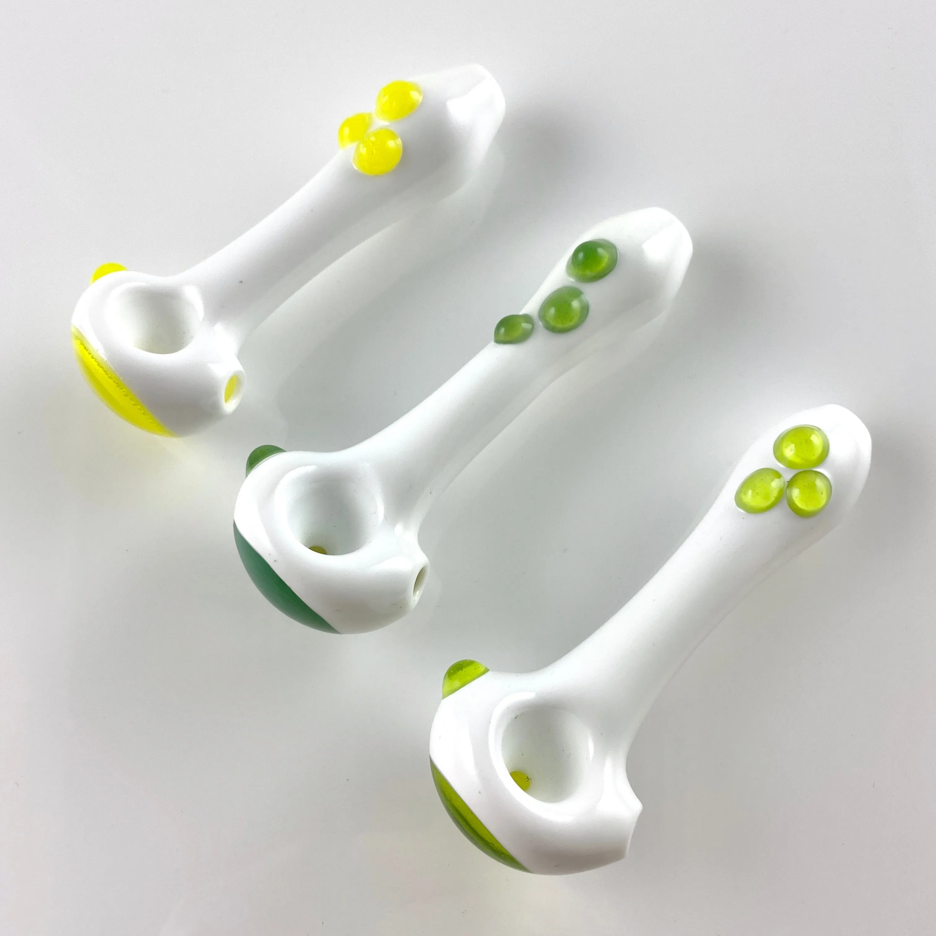 White Spoons with Colored End Cap