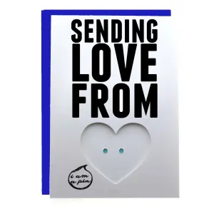 WHOLESALE PIN GREETING CARD - SENDING LOVE FROM