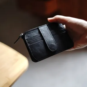 Womens Brown Leather Card Holders Wallet Slim Billfold Wallet Card Holders for Ladies