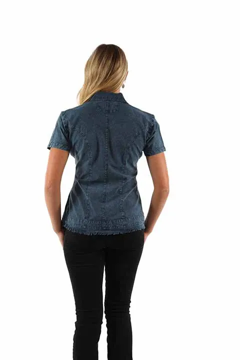 Women's Cantina Collection Top: Short Sleeve Soutache Trim