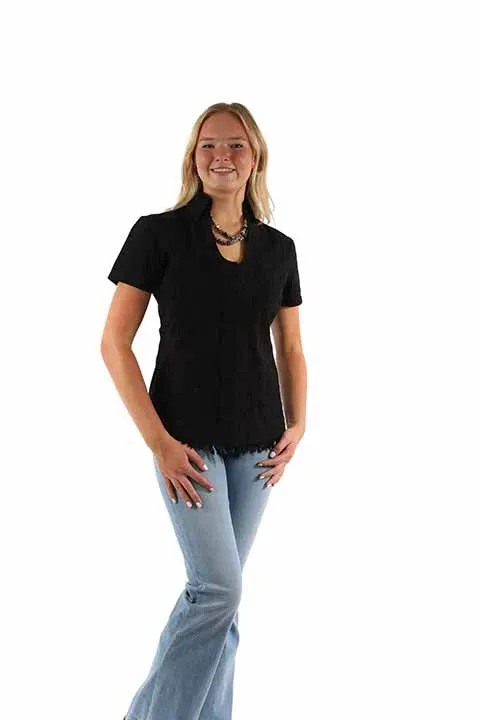 Women's Cantina Collection Top: Short Sleeve Soutache Trim