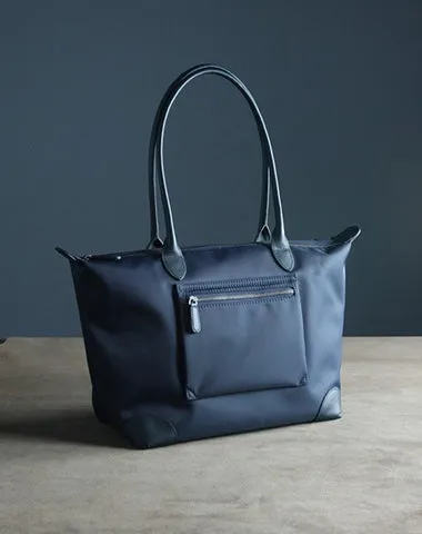 Womens Dark Gray Nylon Shoulder Tote Large Dark Gray Nylon Handbag Purse for Ladies