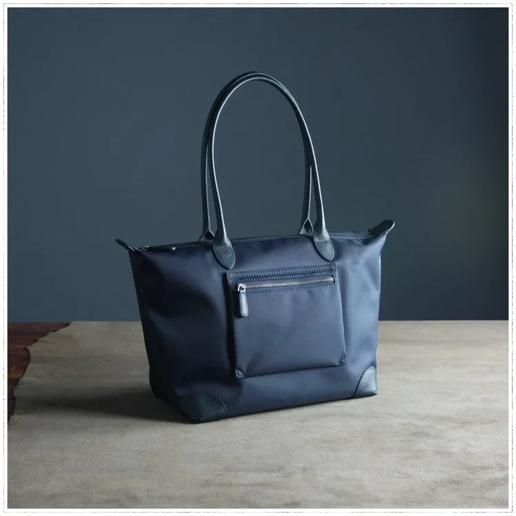 Womens Dark Gray Nylon Shoulder Tote Large Dark Gray Nylon Handbag Purse for Ladies