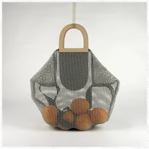 Womens Khaki Net Polyester Leather Tote Handbag Purse Polyester Tote Shoulder Bag Purse for Ladies