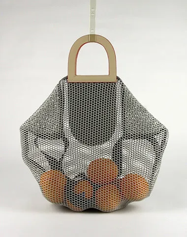 Womens Khaki Net Polyester Leather Tote Handbag Purse Polyester Tote Shoulder Bag Purse for Ladies