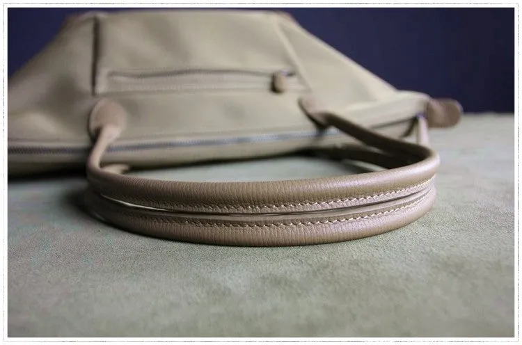 Womens Navy&Brown Nylon Shoulder Tote Medium Dark Blue Nylon&Brown Handbag Purse for Ladies