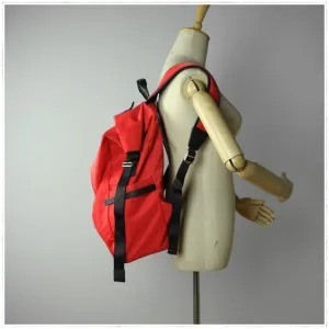 Womens Nylon Large Backpack Bag Orange Nylon Travel Backpack School Rucksack for Ladies
