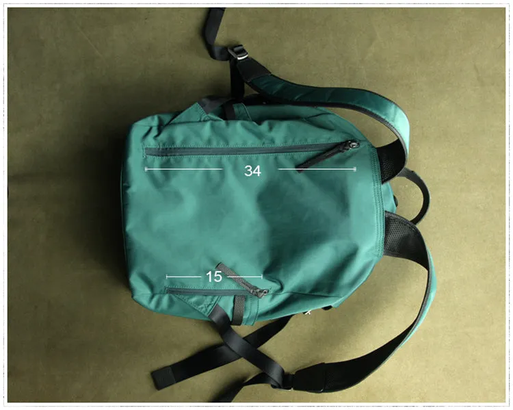 Womens Nylon Large Backpack Bag Orange Nylon Travel Backpack School Rucksack for Ladies