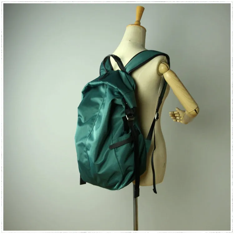 Womens Nylon Large Backpack Bag Orange Nylon Travel Backpack School Rucksack for Ladies