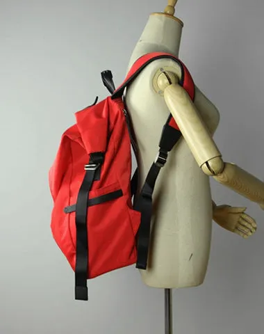 Womens Nylon Large Backpack Bag Orange Nylon Travel Backpack School Rucksack for Ladies