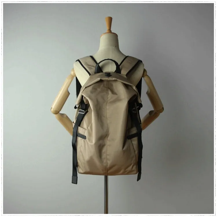 Womens Nylon Large Backpack Bag Orange Nylon Travel Backpack School Rucksack for Ladies
