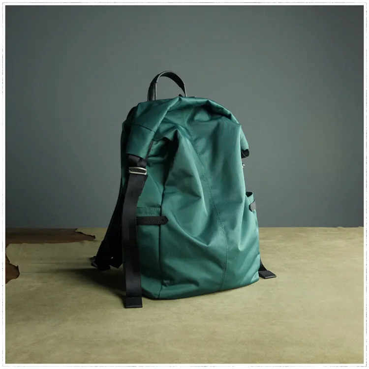 Womens Nylon Large Backpack Bag Orange Nylon Travel Backpack School Rucksack for Ladies