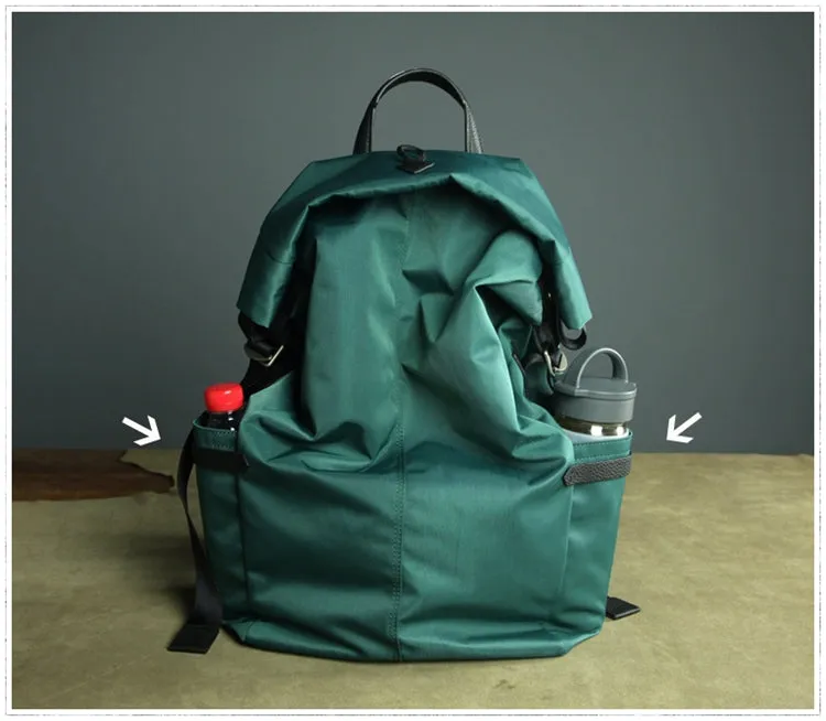 Womens Nylon Large Backpack Bag Orange Nylon Travel Backpack School Rucksack for Ladies