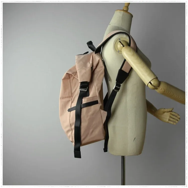 Womens Nylon Large Backpack Bag Orange Nylon Travel Backpack School Rucksack for Ladies