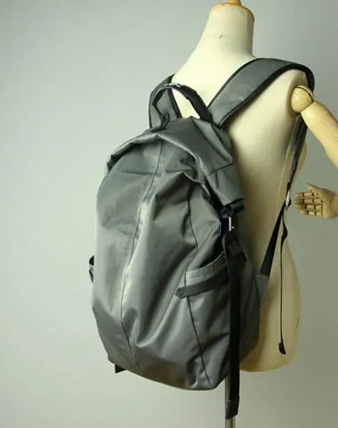 Womens Nylon Large Backpack Bag Orange Nylon Travel Backpack School Rucksack for Ladies