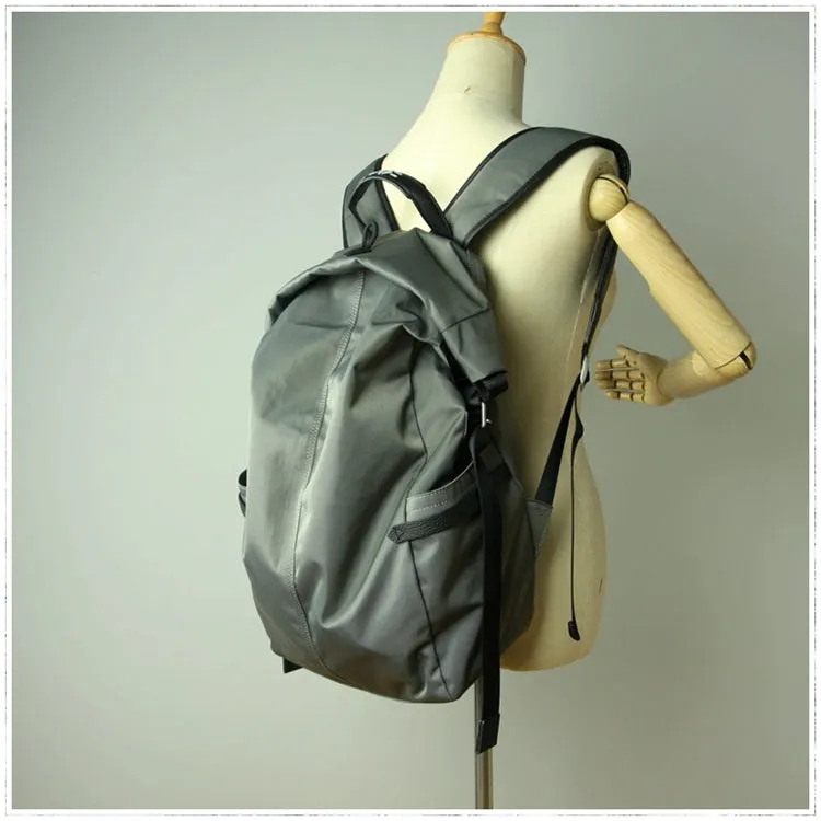 Womens Nylon Large Backpack Bag Orange Nylon Travel Backpack School Rucksack for Ladies