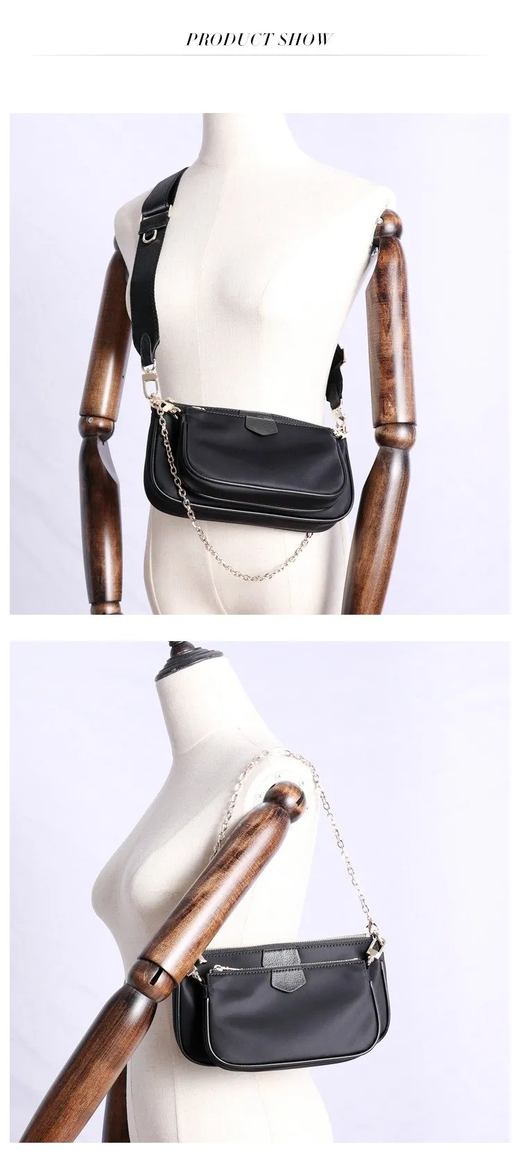 Womens Nylon Mini Shoulder Purse Womens Pink Nylon Chain Shoulder Bag Nylon Chain Purse for Ladies
