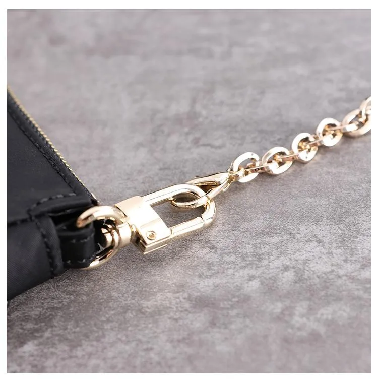 Womens Nylon Mini Shoulder Purse Womens Pink Nylon Chain Shoulder Bag Nylon Chain Purse for Ladies