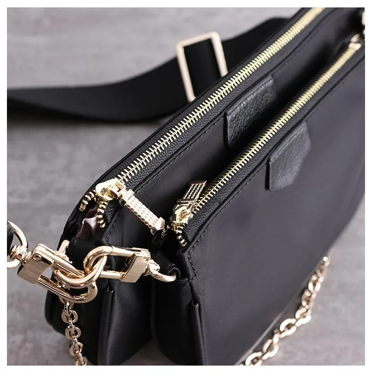 Womens Nylon Mini Shoulder Purse Womens Pink Nylon Chain Shoulder Bag Nylon Chain Purse for Ladies