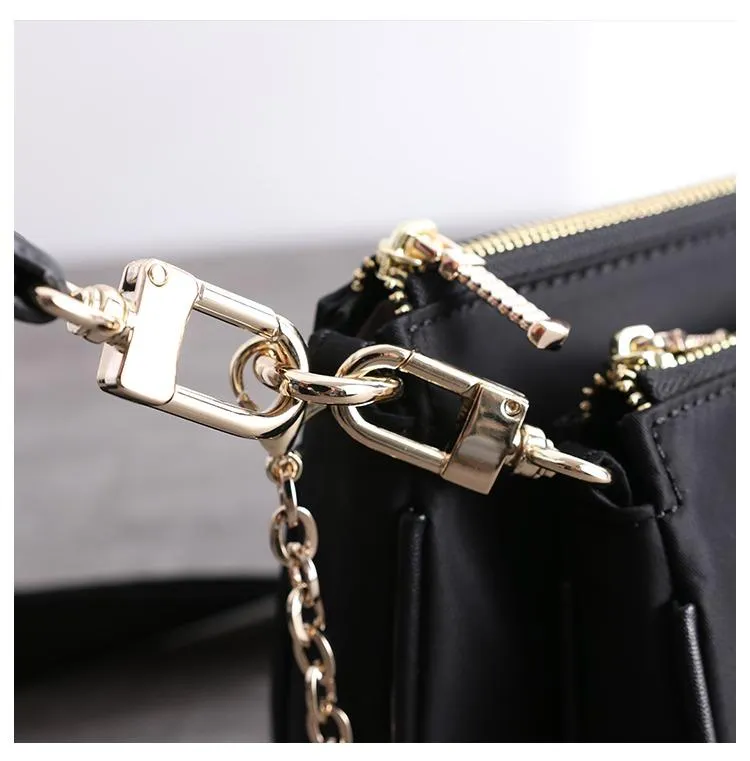 Womens Nylon Mini Shoulder Purse Womens Pink Nylon Chain Shoulder Bag Nylon Chain Purse for Ladies