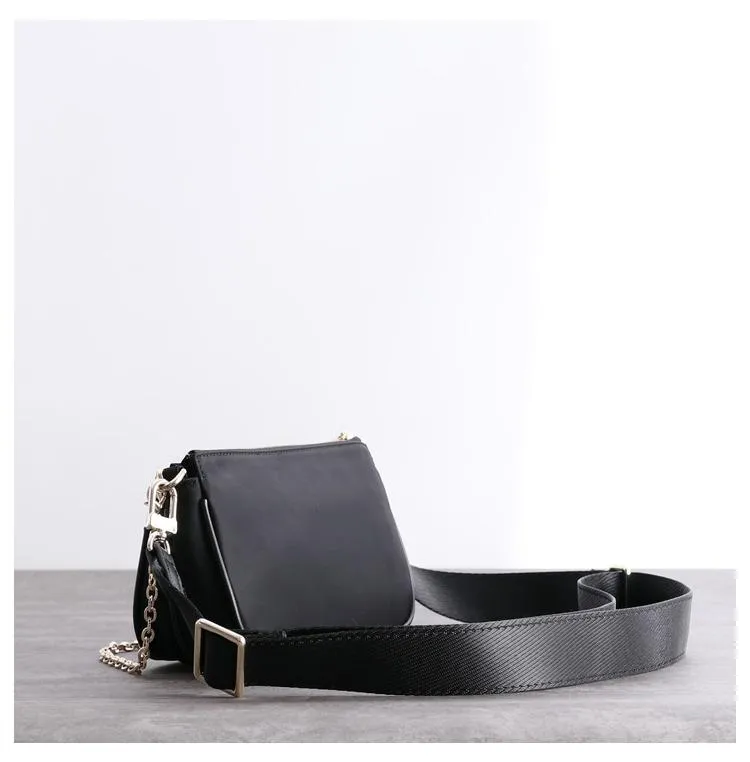 Womens Nylon Mini Shoulder Purse Womens Pink Nylon Chain Shoulder Bag Nylon Chain Purse for Ladies