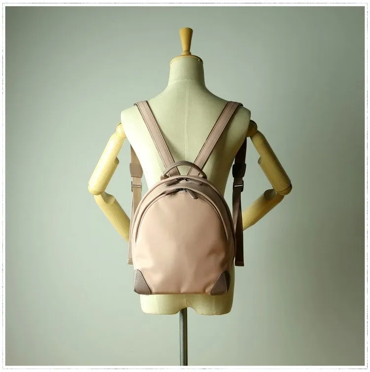 Womens Nylon Small Backpack Bag Light Gray&Yellow Best Mini Backpack Purse Nylon Rucksack for Ladies