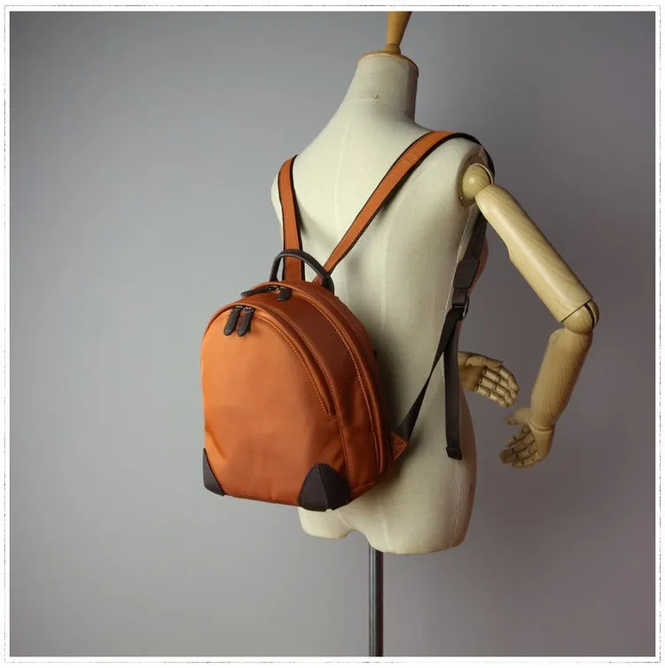 Womens Nylon Small Backpack Bag Light Gray&Yellow Best Mini Backpack Purse Nylon Rucksack for Ladies