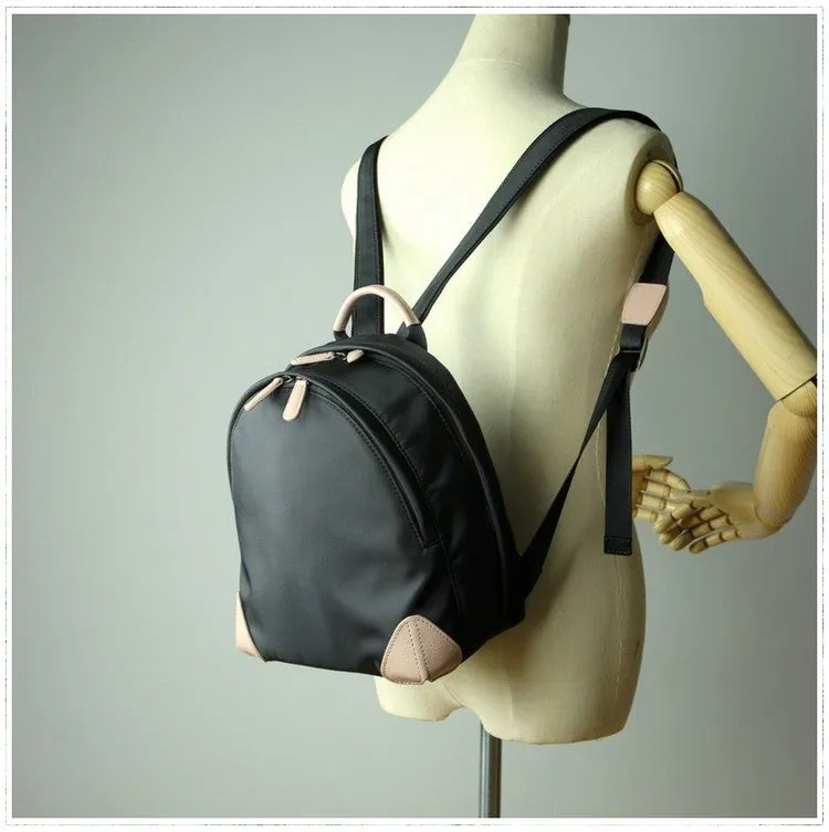Womens Nylon Small Backpack Bag Light Gray&Yellow Best Mini Backpack Purse Nylon Rucksack for Ladies