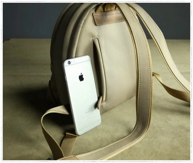 Womens Nylon Small Backpack Bag Light Gray&Yellow Best Mini Backpack Purse Nylon Rucksack for Ladies