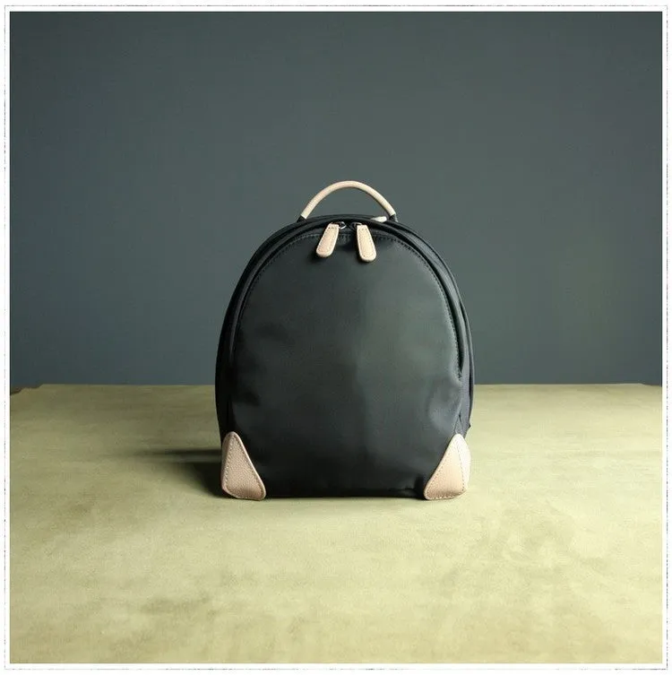 Womens Nylon Small Backpack Bag Light Gray&Yellow Best Mini Backpack Purse Nylon Rucksack for Ladies