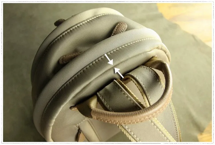 Womens Nylon Small Backpack Bag Light Gray&Yellow Best Mini Backpack Purse Nylon Rucksack for Ladies