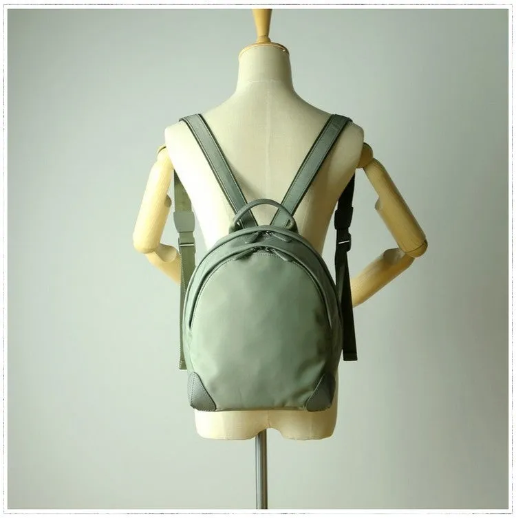 Womens Nylon Small Backpack Bag Light Gray&Yellow Best Mini Backpack Purse Nylon Rucksack for Ladies