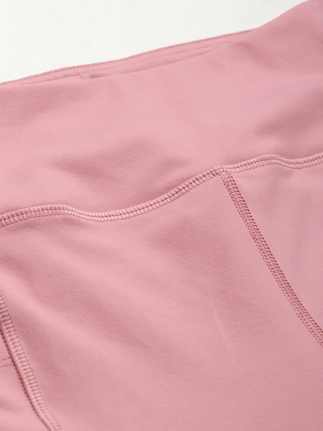 Women's Pink Solid Quick Dry Tights
