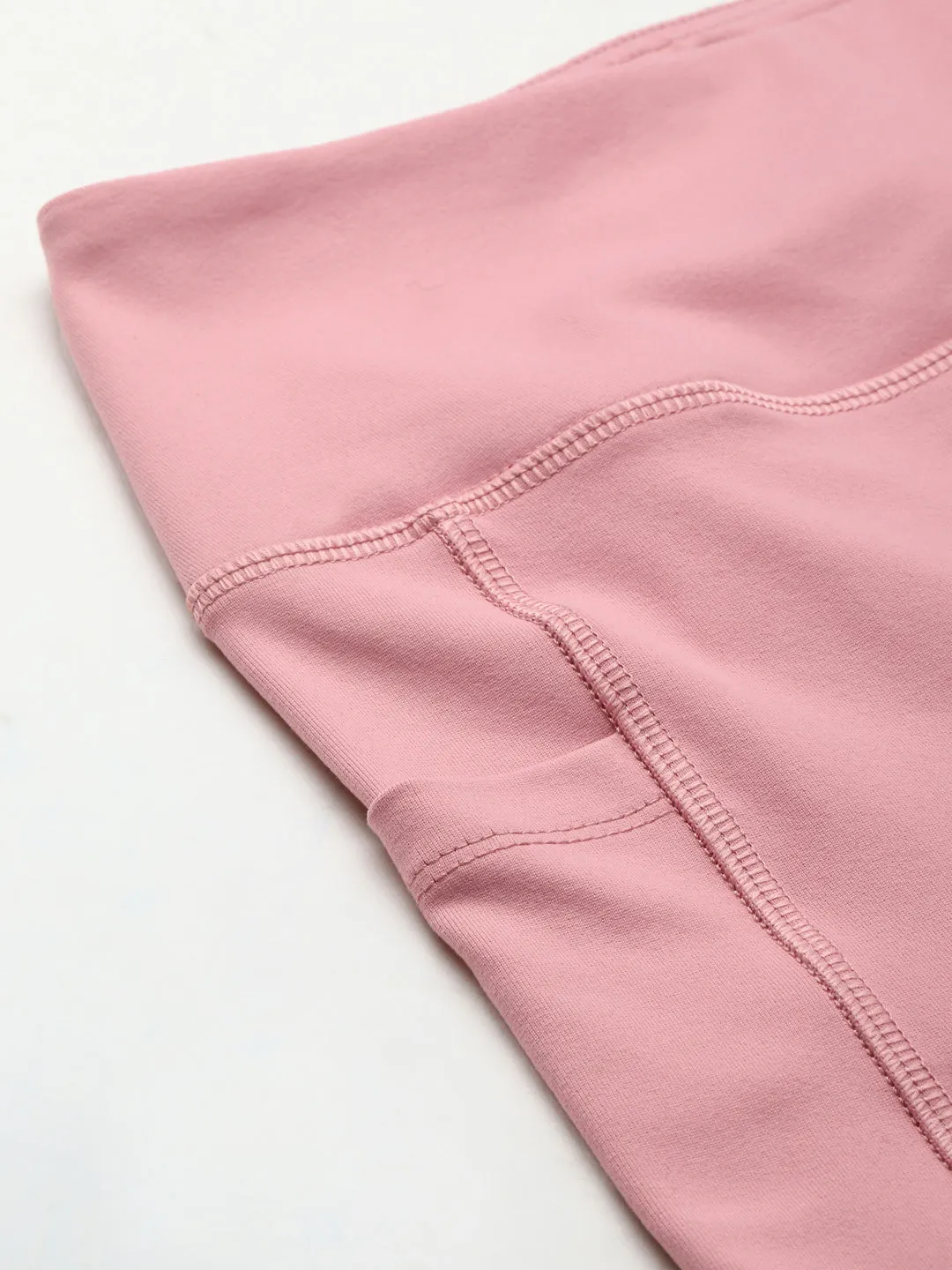Women's Pink Solid Quick Dry Tights